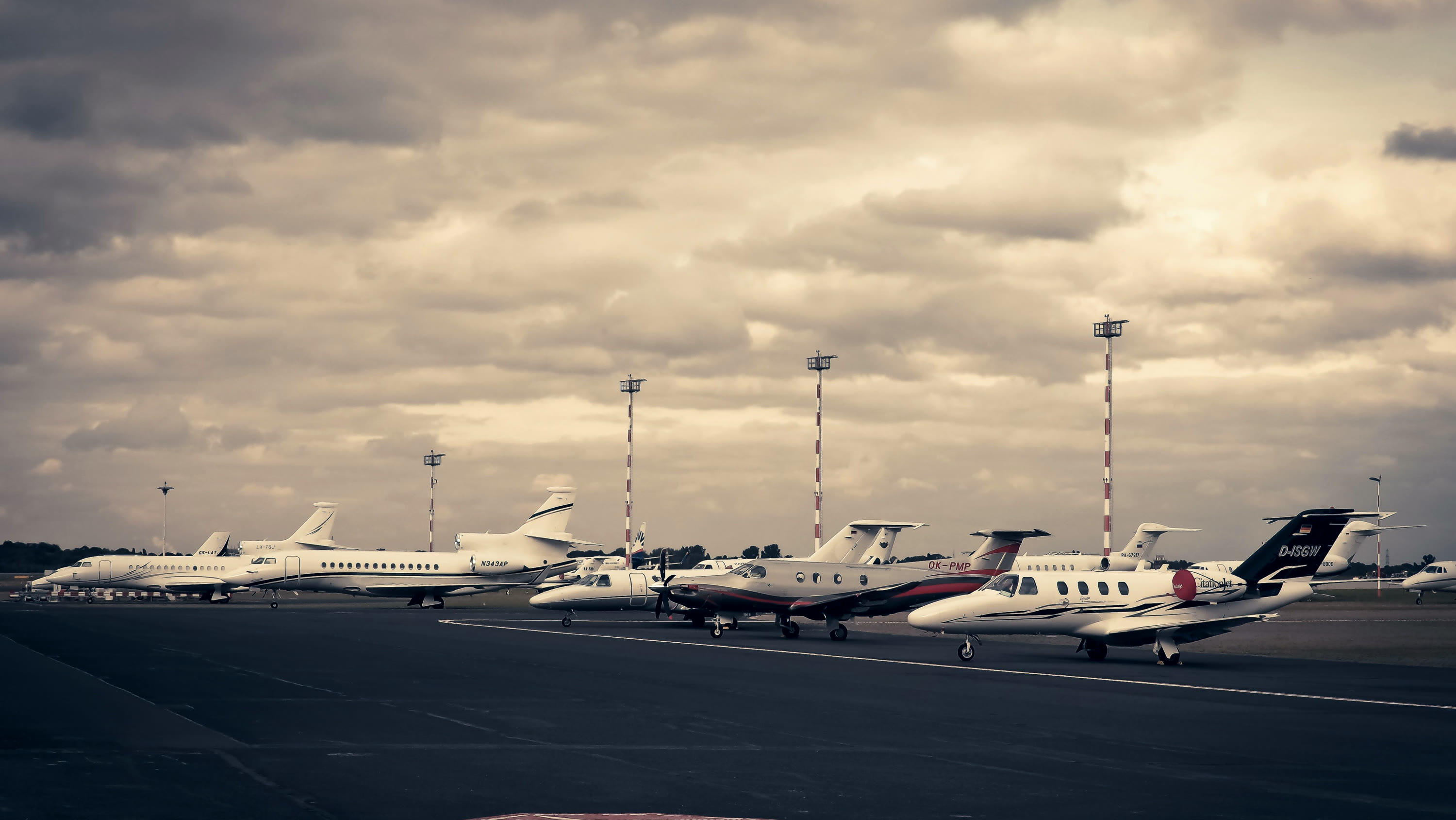 Private jet fleet on the apron